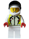 LEGO cty1591 Stuntz Driver - Female, Neon Yellow Jacket, White Legs, White Helmet with Black Visor